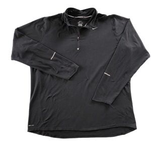 NIKE DRI-FIT BLACK JACKET WMN'S XXL. 1/4 ZIP. THUMB EXITS.